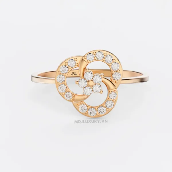 Giấc Mơ Hạnh Phúc: Nhẫn Cầu Hôn Vàng Tây Flower F014 Từ MDJ Luxury