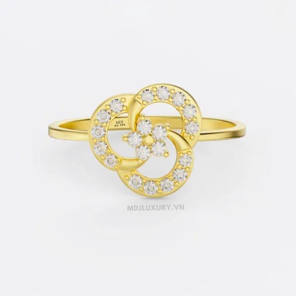 Giấc Mơ Hạnh Phúc: Nhẫn Cầu Hôn Vàng Tây Flower F014 Từ MDJ Luxury