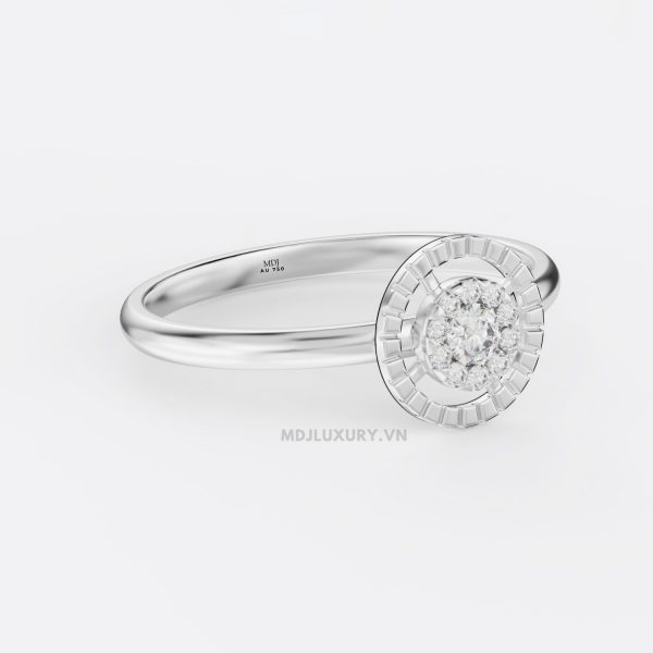 Nhẫn Cầu Hôn Vàng Hồng Kim Cương Flower F018