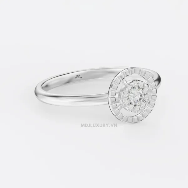 Nhẫn Cầu Hôn Vàng Hồng Kim Cương Flower F018
