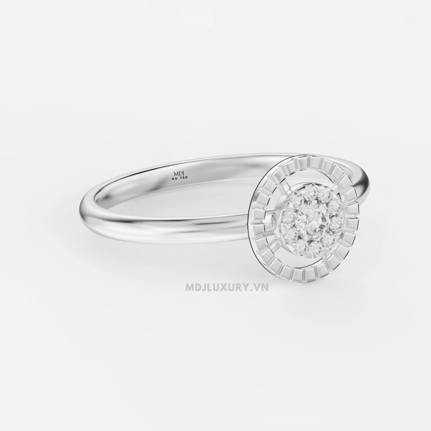 Nhẫn Cầu Hôn Vàng Hồng Kim Cương Flower F018