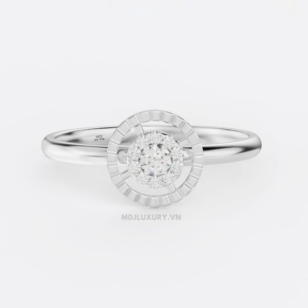 Nhẫn Cầu Hôn Vàng Hồng Kim Cương Flower F018