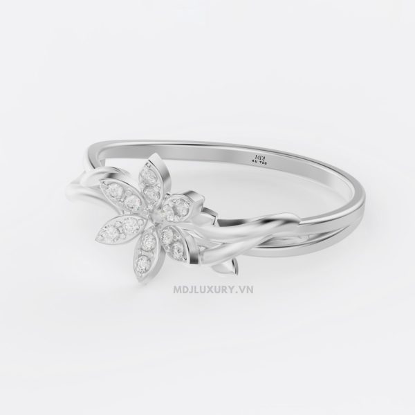 Nhẫn Cầu Hôn Vàng Hồng Kim Cương Flower F019