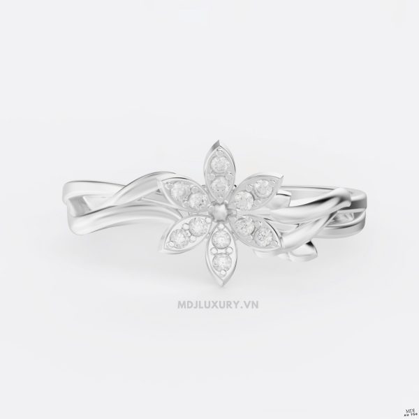 Nhẫn Cầu Hôn Vàng Hồng Kim Cương Flower F019