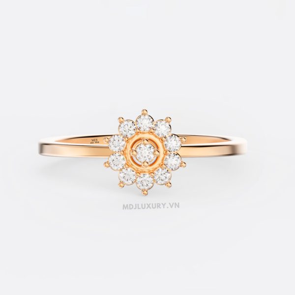 Nhẫn Cầu Hôn Vàng Kim Cương – Vẻ Đẹp Vượt Thời Gian Flower F020