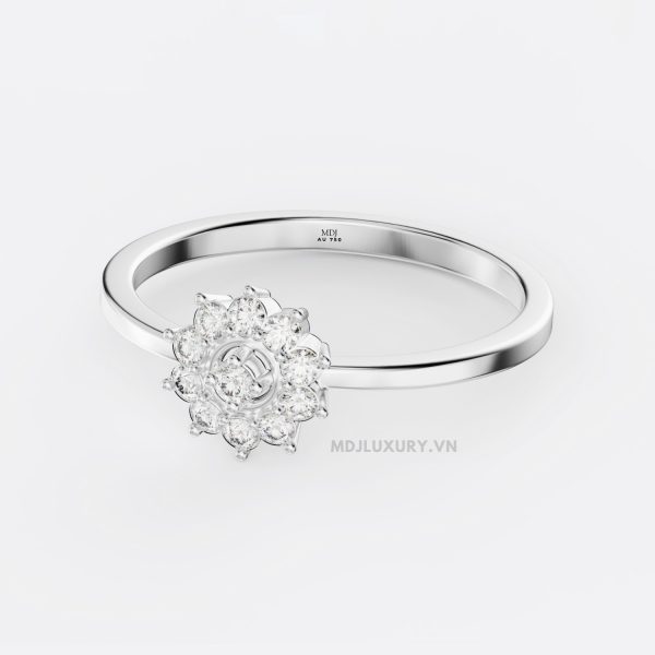 Nhẫn Cầu Hôn Vàng Kim Cương – Vẻ Đẹp Vượt Thời Gian Flower F020