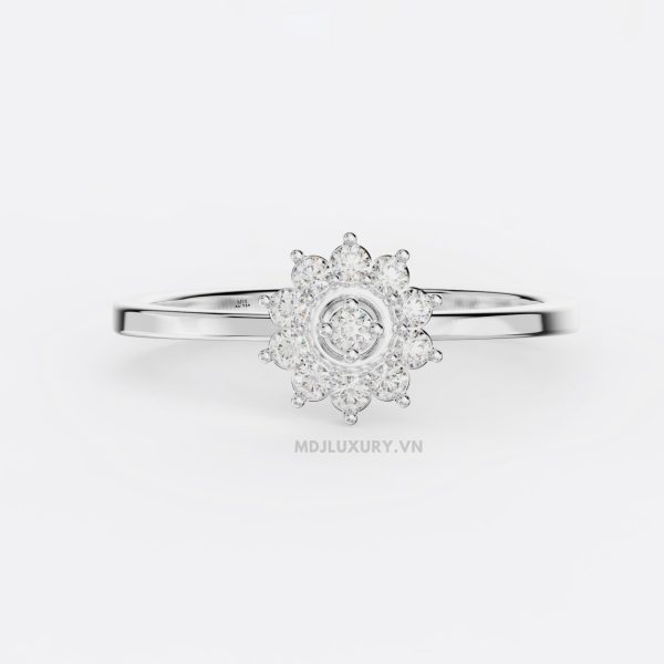 Nhẫn Cầu Hôn Vàng Kim Cương – Vẻ Đẹp Vượt Thời Gian Flower F020