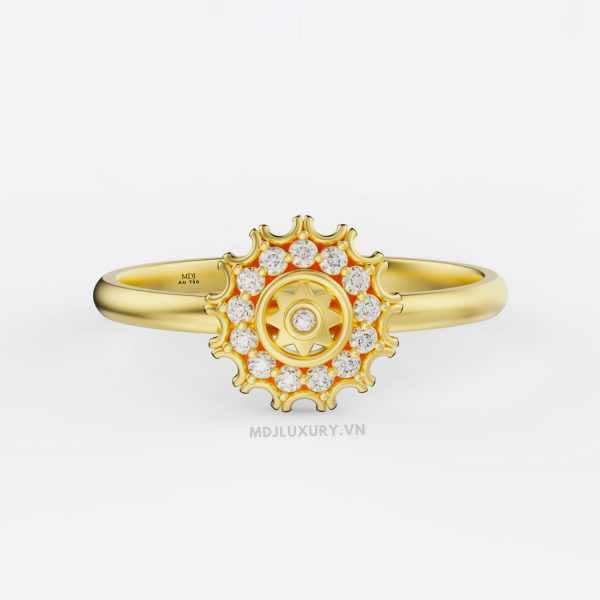 Nhẫn Cầu Hôn Vàng Kim Cương – Vẻ Đẹp Vượt Thời Gian Flower F021