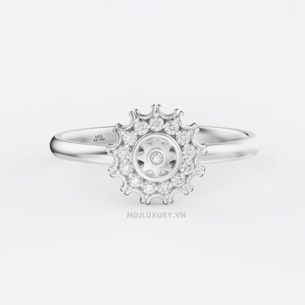Nhẫn Cầu Hôn Vàng Kim Cương – Vẻ Đẹp Vượt Thời Gian Flower F021