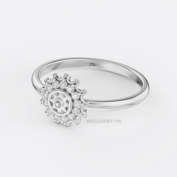 Nhẫn Cầu Hôn Vàng Kim Cương – Vẻ Đẹp Vượt Thời Gian Flower F021