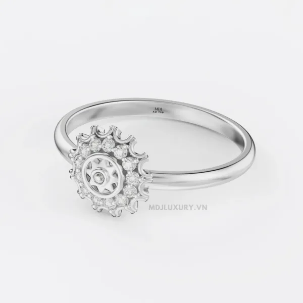 Nhẫn Cầu Hôn Vàng Kim Cương – Vẻ Đẹp Vượt Thời Gian Flower F021