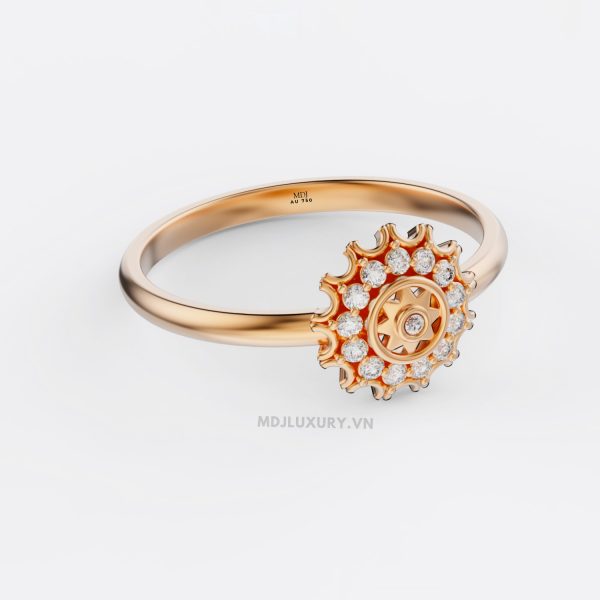 Nhẫn Cầu Hôn Vàng Kim Cương – Vẻ Đẹp Vượt Thời Gian Flower F021