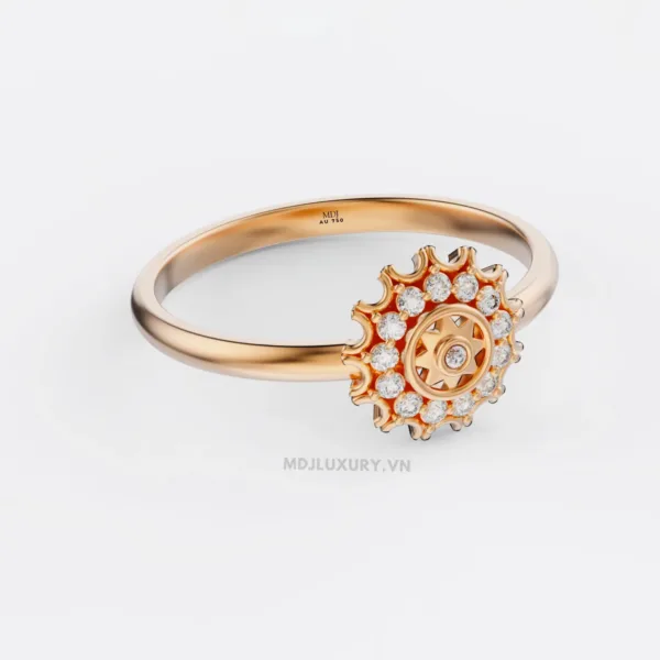 Nhẫn Cầu Hôn Vàng Kim Cương – Vẻ Đẹp Vượt Thời Gian Flower F021