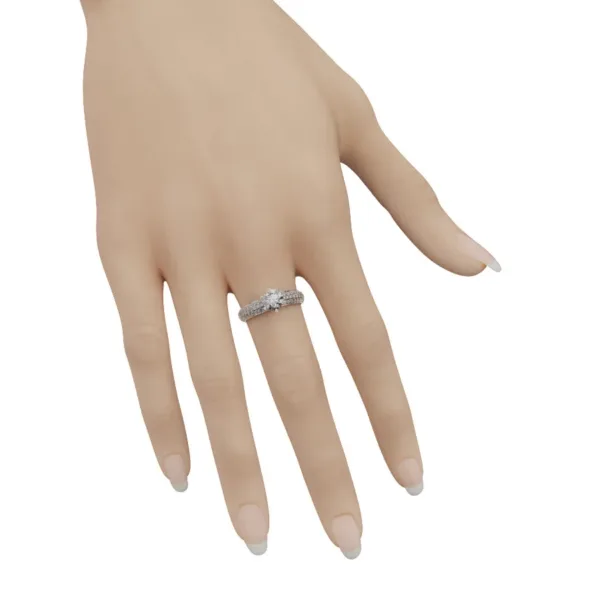 Nhẫn nữ vàng tây cao cấp Vàng 18K Kim Cương Nhân Tạo NNU210