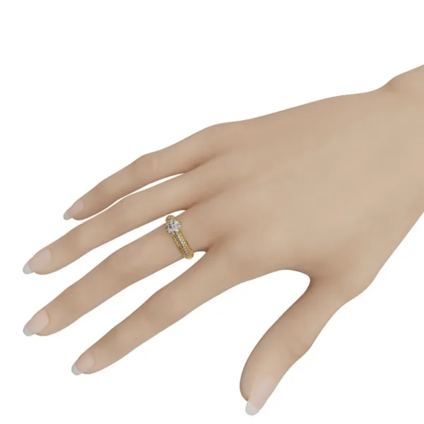 Nhẫn nữ vàng tây cao cấp Vàng 18K Kim Cương Nhân Tạo NNU210