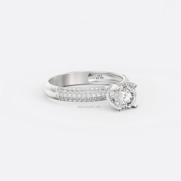 Nhẫn Đính hôn cao cấp Vàng 18K Kim Cương Nhân Tạo NNU213