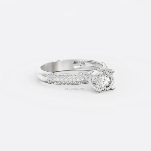 Nhẫn Đính hôn cao cấp Vàng 18K Kim Cương Nhân Tạo NNU213