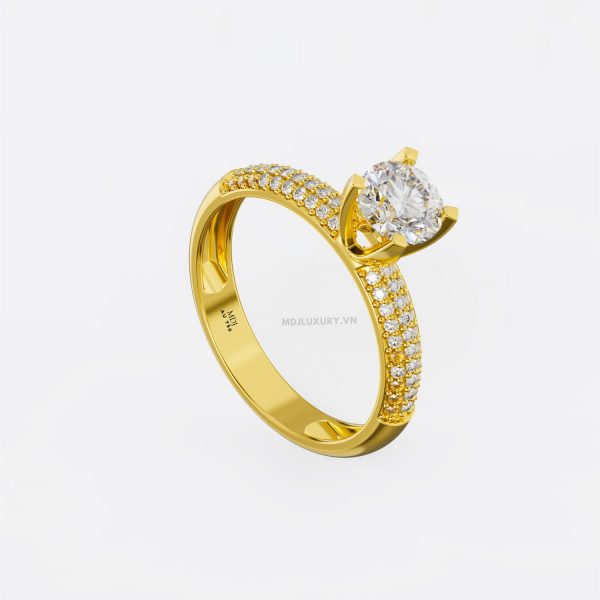 Nhẫn Đính hôn cao cấp Vàng 18K Kim Cương Nhân Tạo NNU213