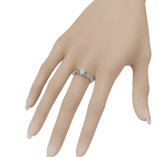 Nhẫn cầu hôn vàng Hồng đá Moissanite NNU223