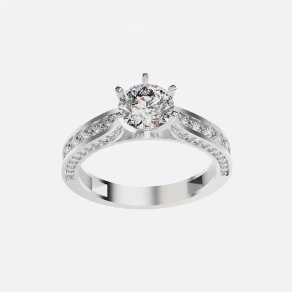 Nhẫn cầu hôn vàng Hồng đá Moissanite NNU223