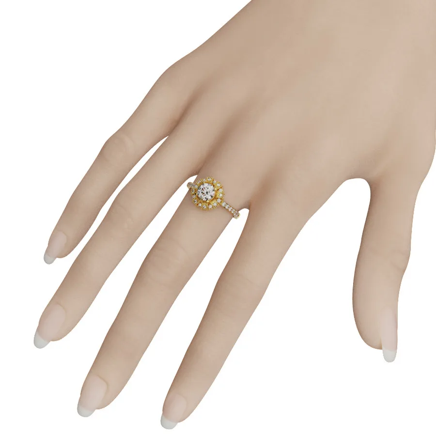 Nhẫn cầu hôn vàng Hồng đá Moissanite NNU225