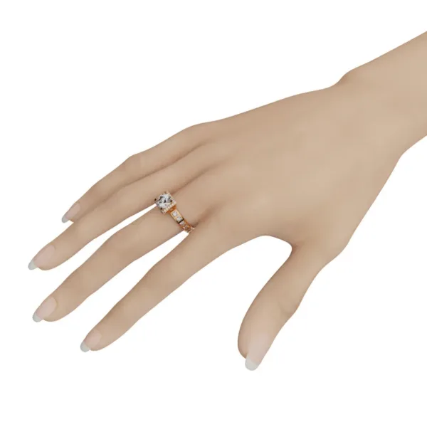 Nhẫn nữ đính hôn vàng Hồng 14K NNU248