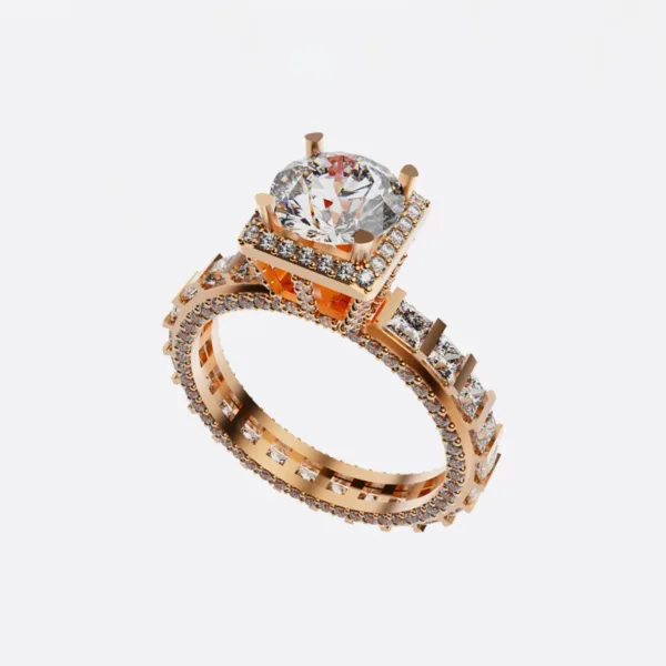 Nhẫn nữ đính hôn vàng Hồng 14K NNU248