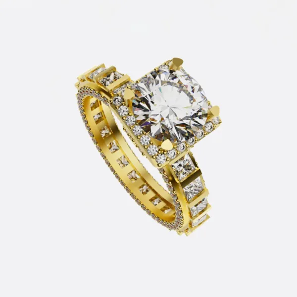 Nhẫn nữ đính hôn vàng Hồng 14K NNU248