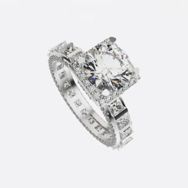 Nhẫn nữ đính hôn vàng Hồng 14K NNU248