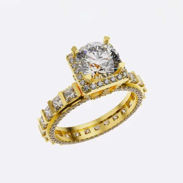 Nhẫn nữ đính hôn vàng Hồng 14K NNU248