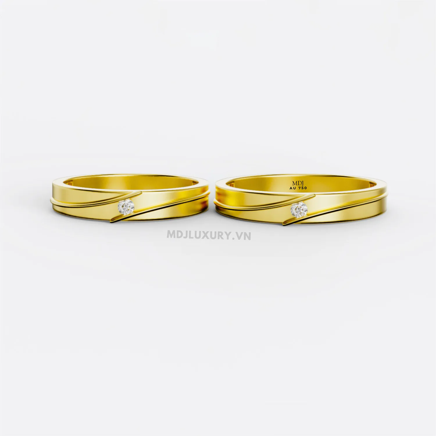 Nhẫn Cưới Vàng Trắng Hà Nội - MDJ LUXURY NC133 - NCK 13