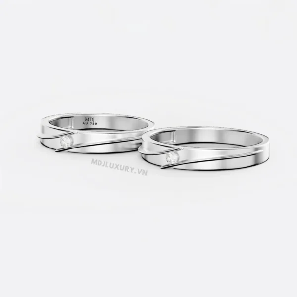 Nhẫn Cưới Vàng Trắng Hà Nội - MDJ LUXURY NC133 - NCK 13
