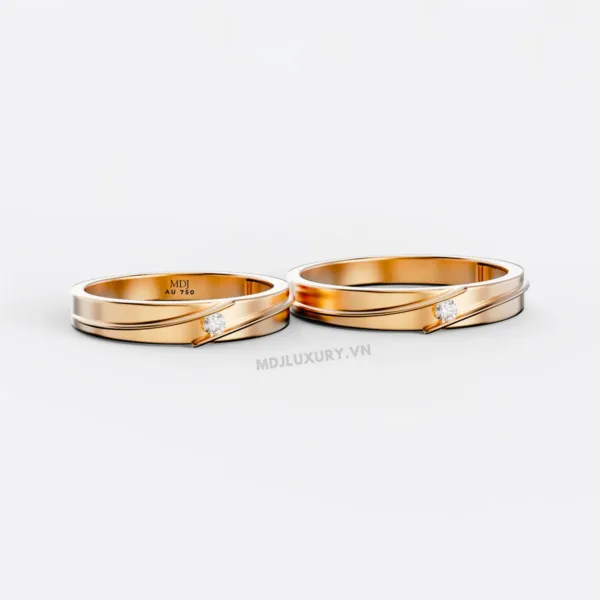 Nhẫn Cưới Vàng Trắng Hà Nội - MDJ LUXURY NC133 - NCK 13