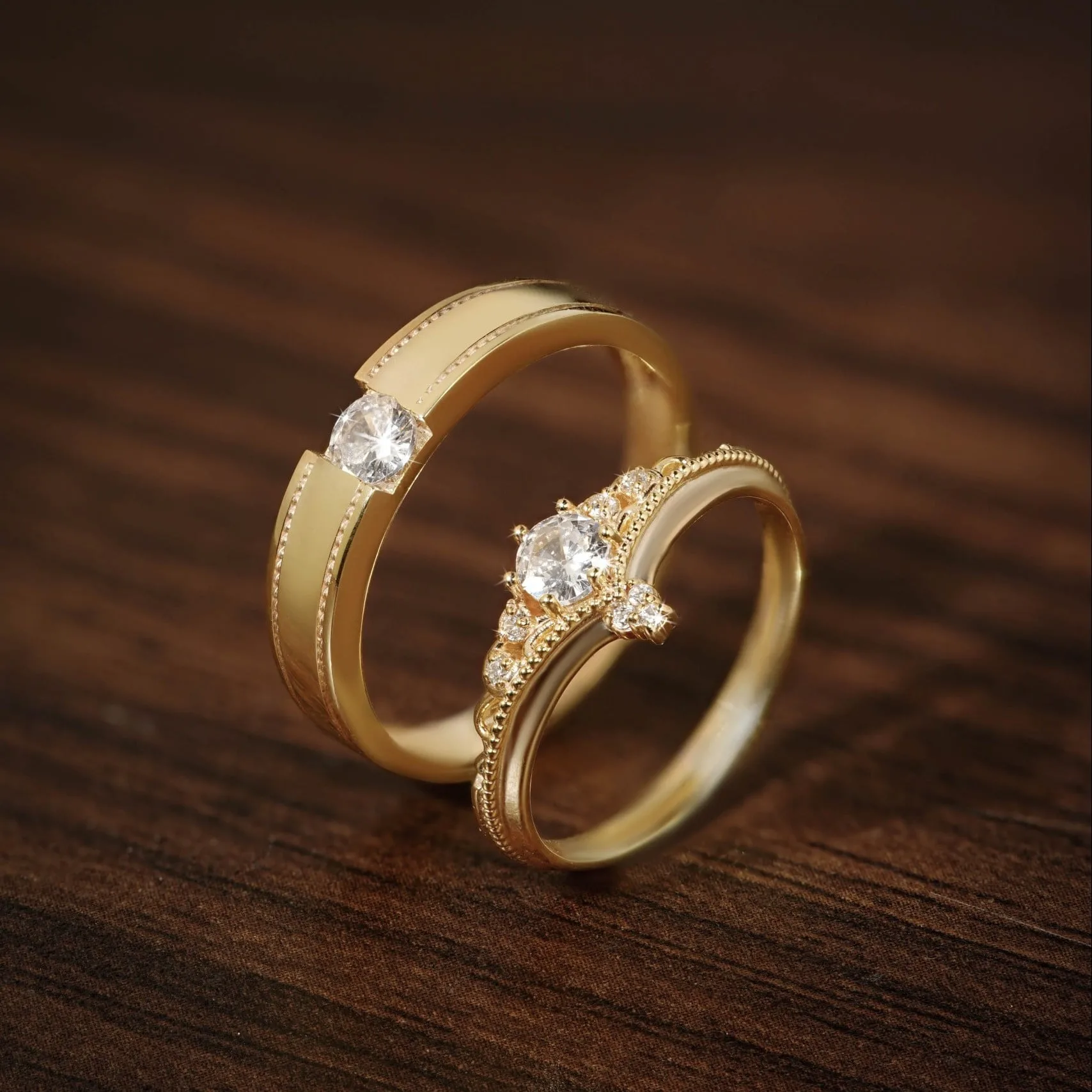 Nhẫn cưới kim cương Moissanite NC237