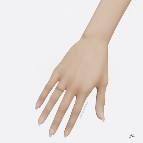 Nhẫn Đính Cầu Hôn Kim Cương Cao Cấp 18k NNU15