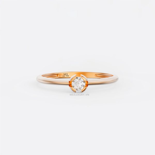 Nhẫn Đính Cầu Hôn Kim Cương Cao Cấp 18k NNU15