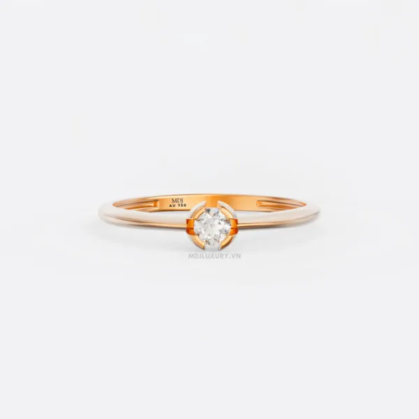 Nhẫn Đính Cầu Hôn Kim Cương Cao Cấp 18k NNU15