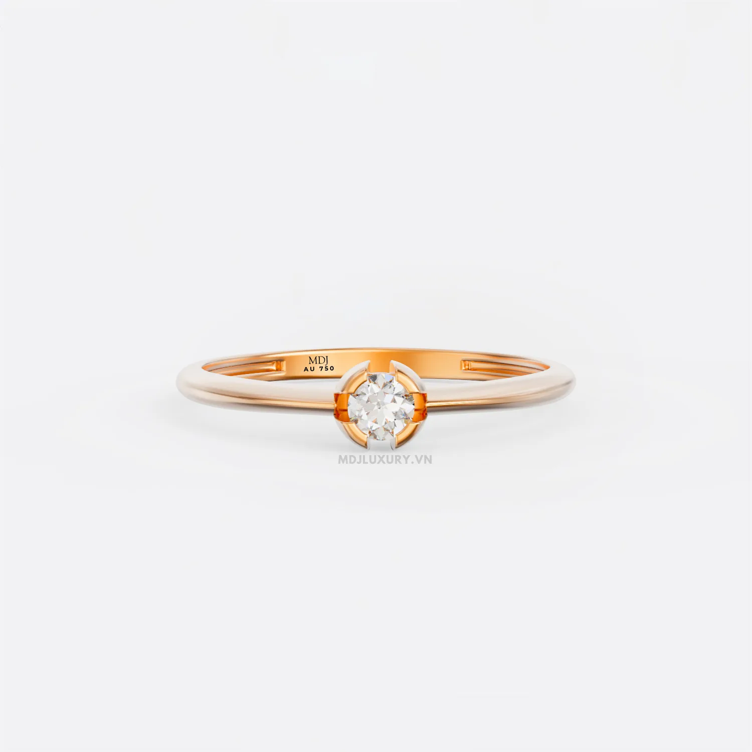 Nhẫn Đính Cầu Hôn Kim Cương Cao Cấp 18k NNU15