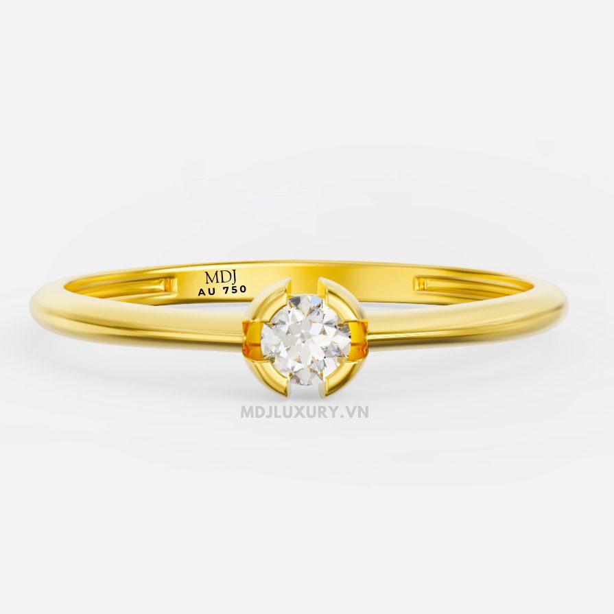 Nhẫn Đính Cầu Hôn Kim Cương Cao Cấp 18k NNU15