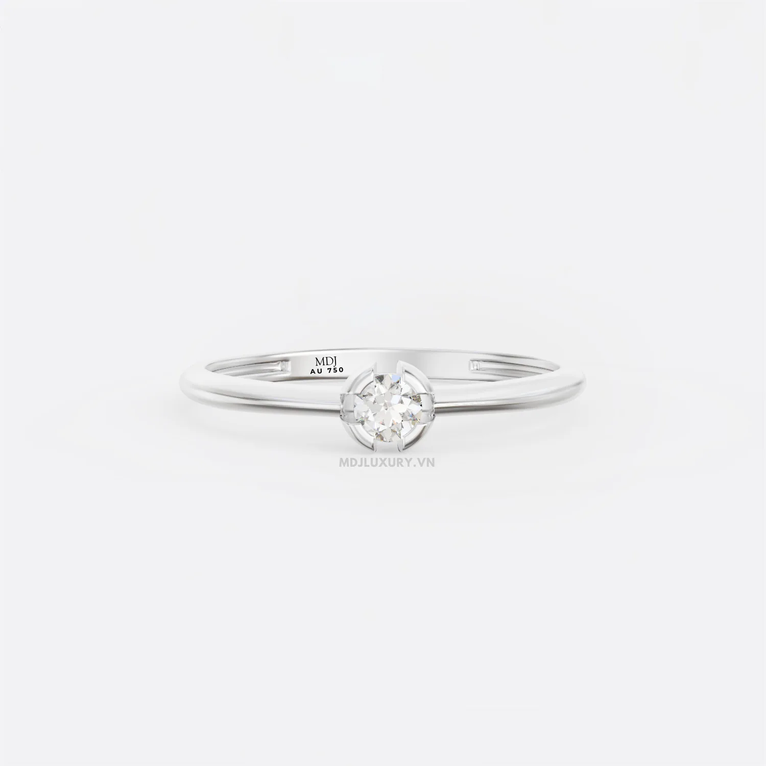Nhẫn Đính Cầu Hôn Kim Cương Cao Cấp 18k NNU15