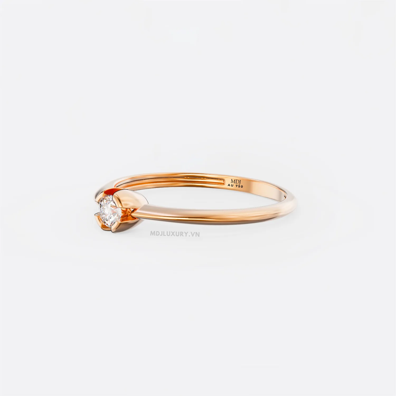 Nhẫn Đính Cầu Hôn Kim Cương Cao Cấp 18k NNU15