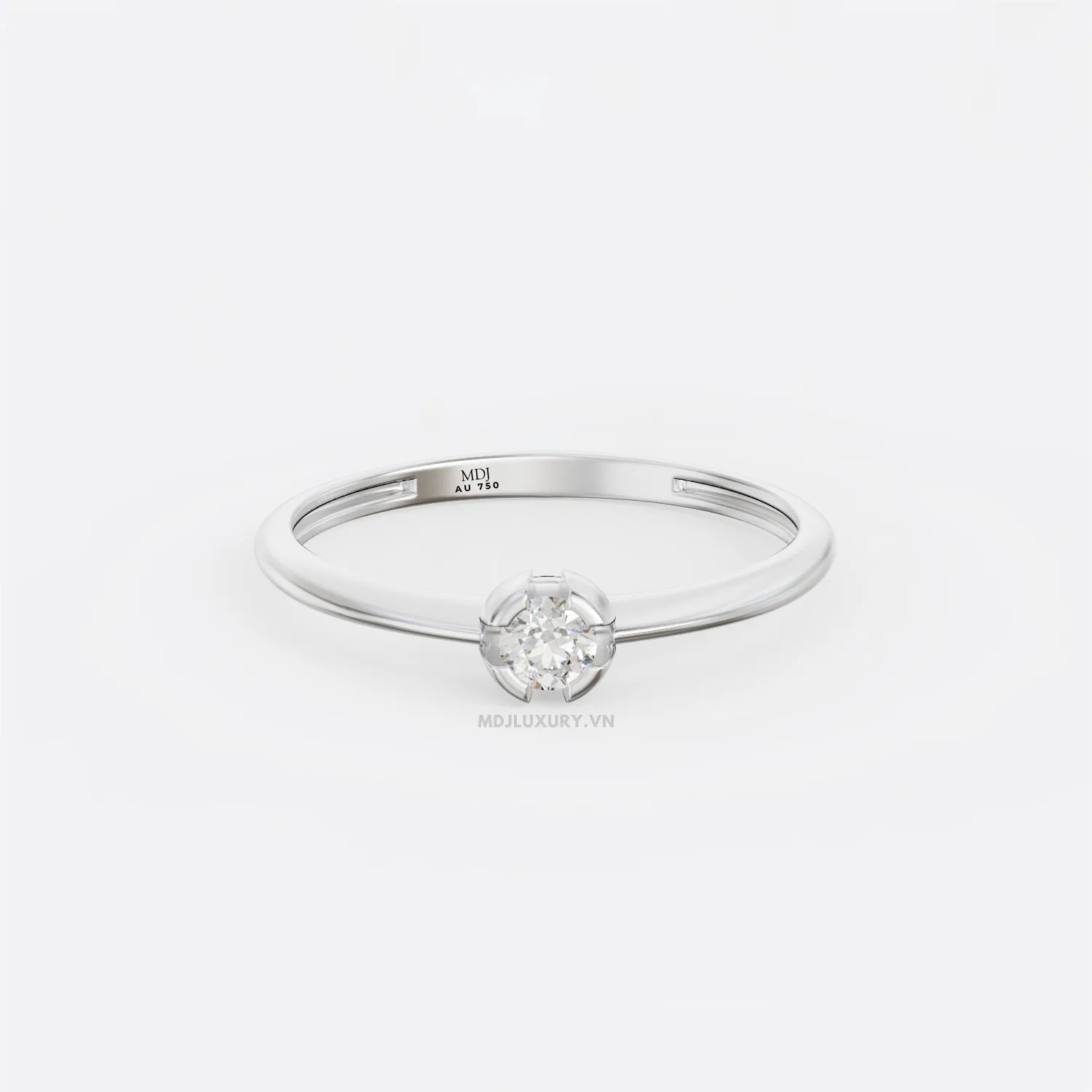Nhẫn Đính Cầu Hôn Kim Cương Cao Cấp 18k NNU15
