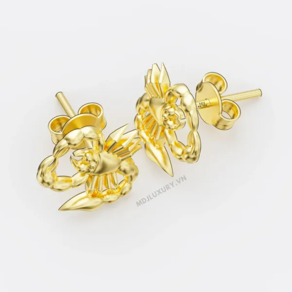 Bông tai nam vàng 18K – Bọ Cạp BT41