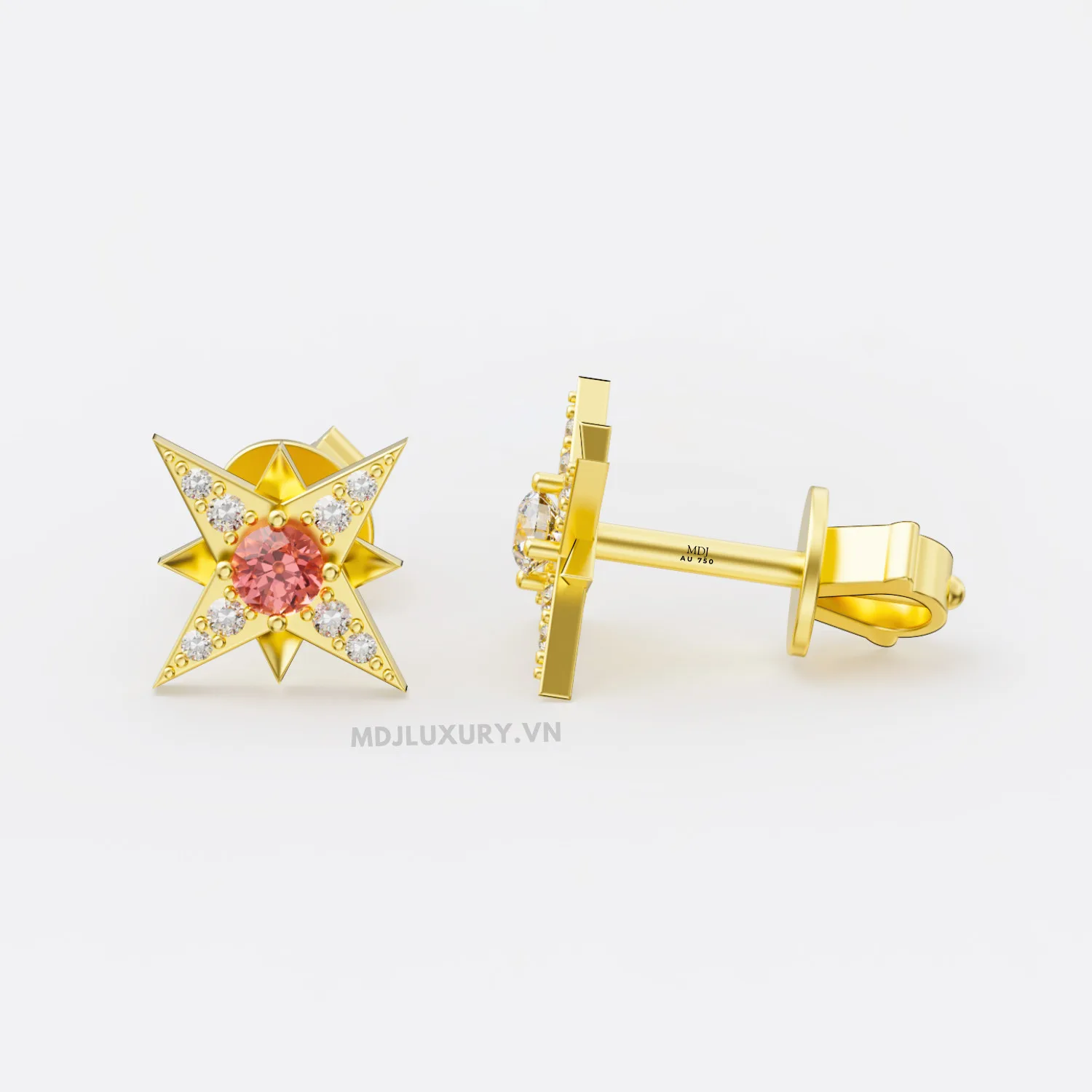 Bông tai vàng 18k – Ngôi sao những mẫu đẹp BT42