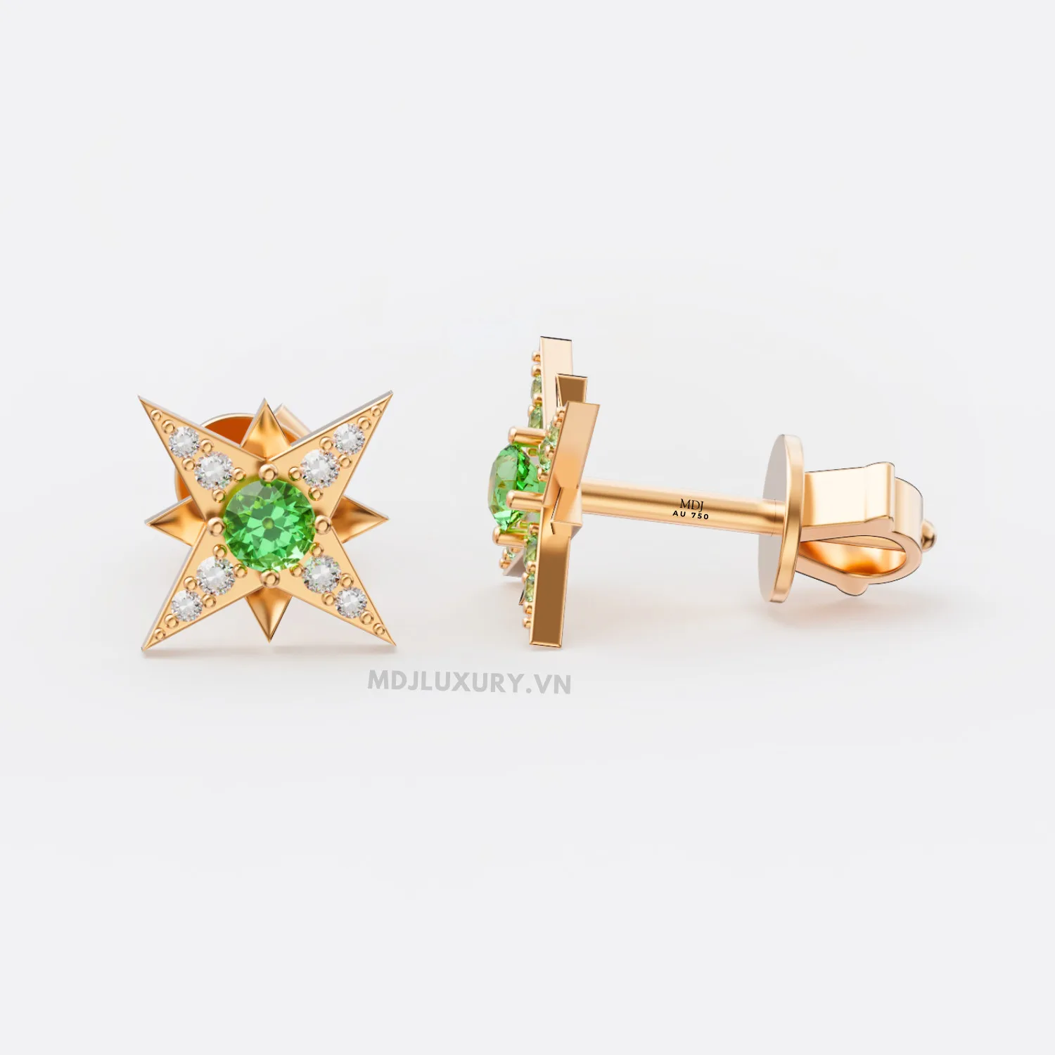 Bông tai vàng 18k – Ngôi sao những mẫu đẹp BT42