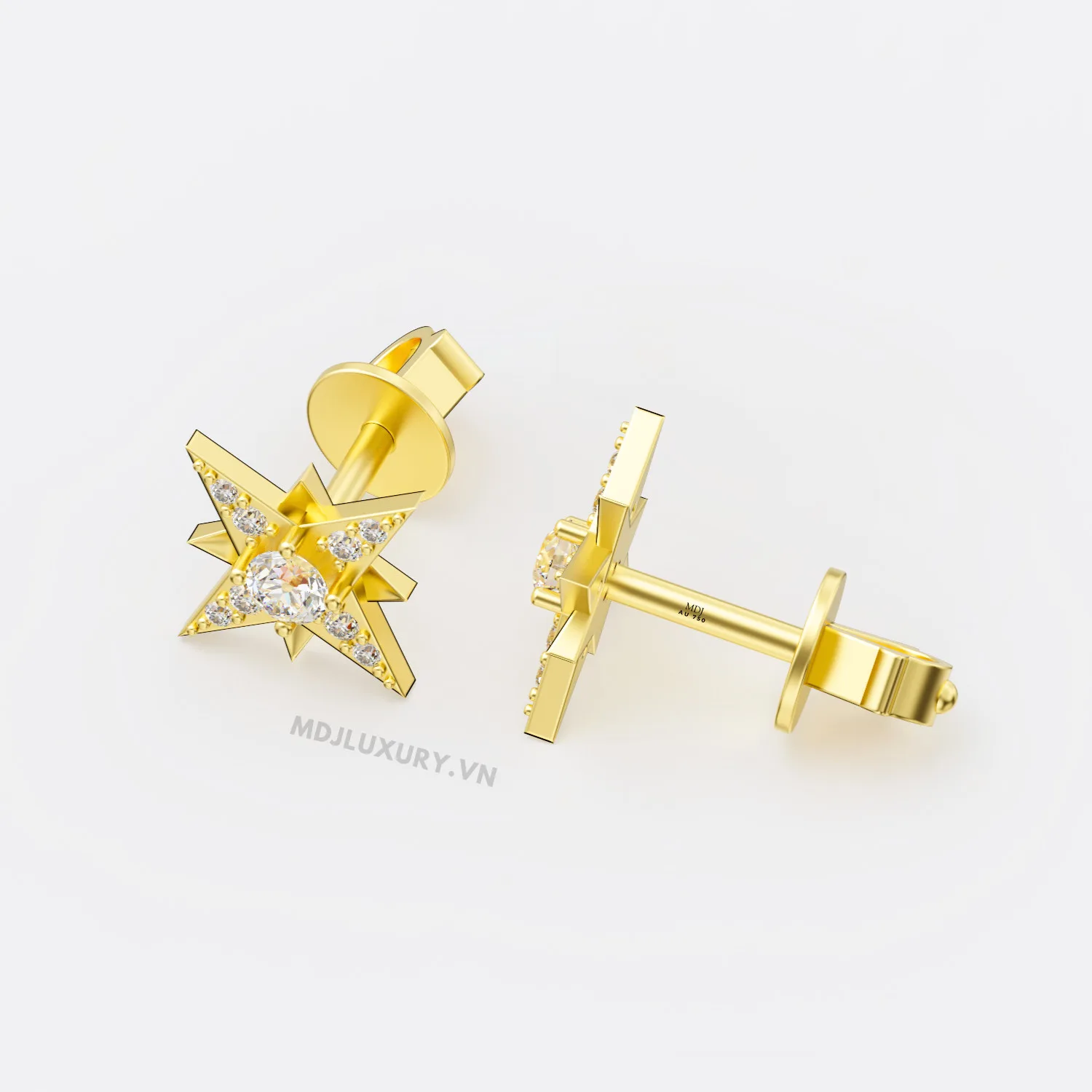 Bông tai vàng 18k – Ngôi sao những mẫu đẹp BT42