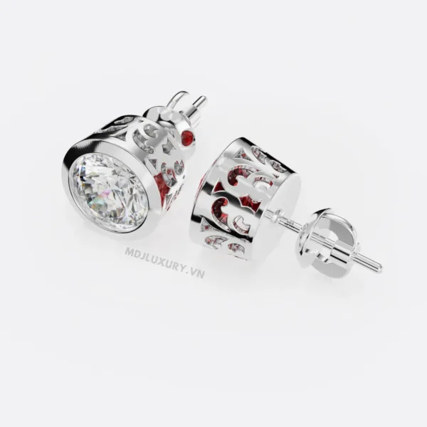 Bông tai vàng 14k kim cương nhân tạo BT43