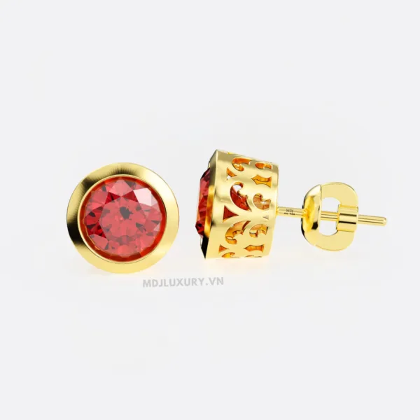 Bông tai vàng 14k kim cương nhân tạo BT43