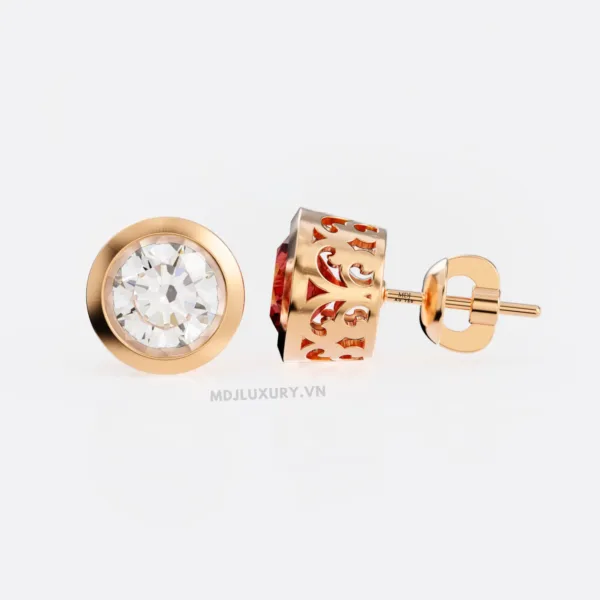 Bông tai vàng 14k kim cương nhân tạo BT43