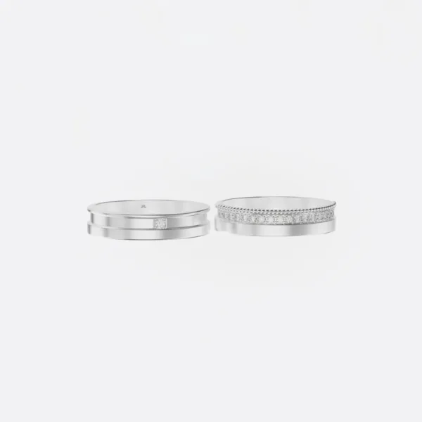 Nhẫn cưới vàng trắng - nhẫn cưới đẹp NC126